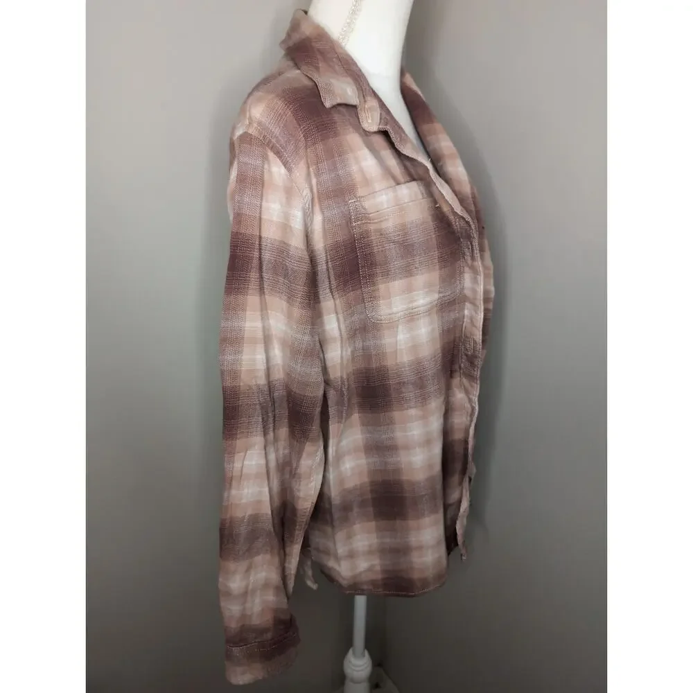 Carhartt rugged flex loose fit pink plaid button up sz M - Picture 3 of 10